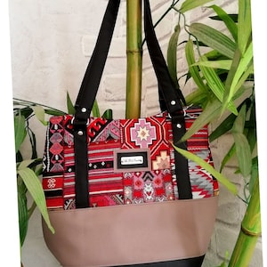 sac guadalupe, sac ethnique, sac porté epaule, modele unique, creation artisanale, cousue main, fabrication francaise, Au fil d' Emilie