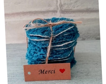 batch of 12 cottons make-up remover washable,ecological, make-up remover, sponge cotton fabric,bamboo, honeycomb,reusable,Au fils d'Emilie