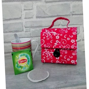 mug bag, cup holder, cup carrying case, mug holder, cup protector, cup holder, French manufacturing, Au Fil d&#39; Emilie