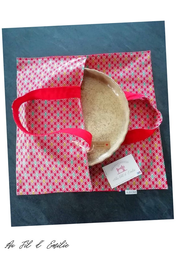 sac à tarte, sac à cake, sac à quiche,sac pique nique,creation artisanale,fabrication francaise,Au Fil d' Emilie