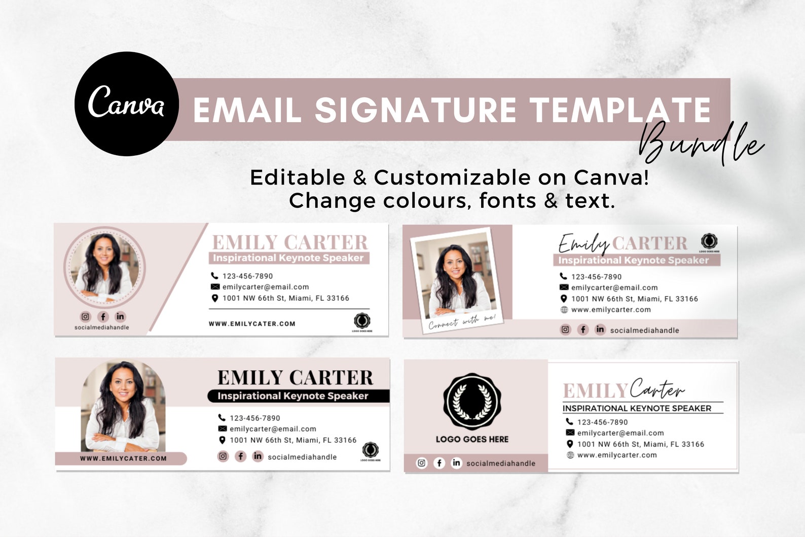 Email Signature Canva Template Professional Email Signature Speaker