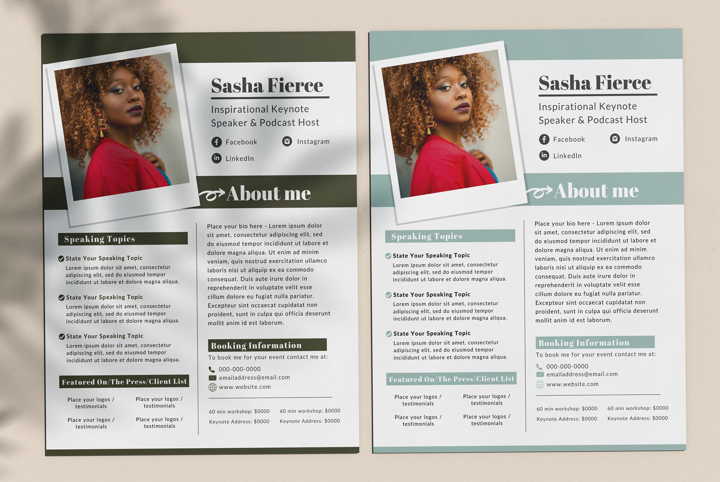 Speaker Sheet, Canva Template, Speaker Sheet Template, Speaker One