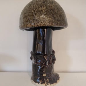 Extra Large Mushroom sculpture in high fired stoneware