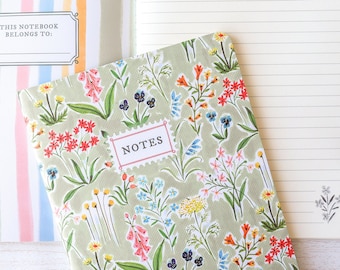 Wildflowers | Stitched Lined Notebook, Note-taking, Back To School Notebook, Journaling, Flower Notebook, Gift for Girls