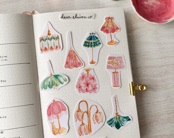 VINTAGE LAMPS | BuJo Stickers, Printable Bullet Journal Stickers, Printable Planner Stickers, Digital Stickers, Planner Stickers