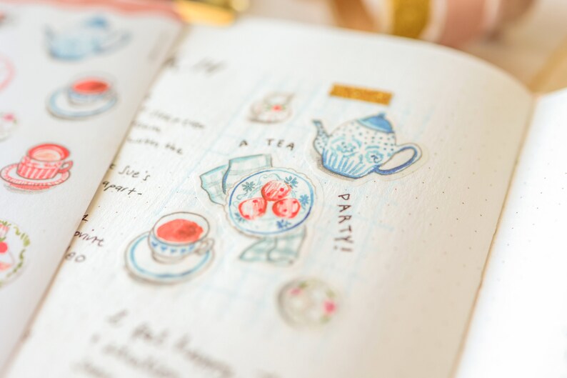 Let's Partea washi sticker sheets for bujo, bullet journals & planners image 3