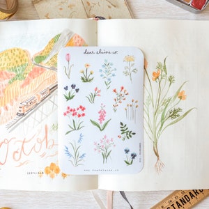 Wildflowers washi sticker sheets for bujo, bullet journals & planners image 3