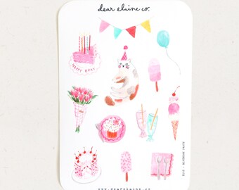 Birthday Party | washi sticker sheets for bujo, bullet journals & planners