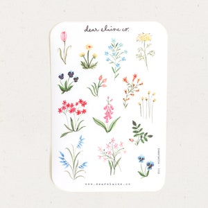 Wildflowers washi sticker sheets for bujo, bullet journals & planners image 1