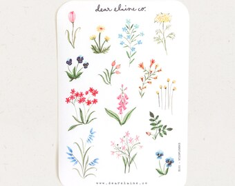 Wildflowers | washi sticker sheets for bujo, bullet journals & planners