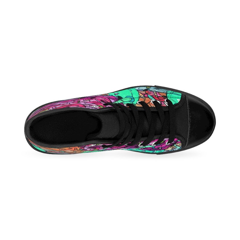 VAPORWAVE GRAFFITI|mens high tops|basketball shoes|mens high top|urban sneakers|custom hi top|canvas trainers|training shoes|street design