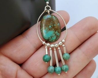 Turquoise Chandelier Earrings, Natural Turquoise Statement Earrings, Long Dangle Earrings, Solid Sterling Silver Earrings, Unique Earrings