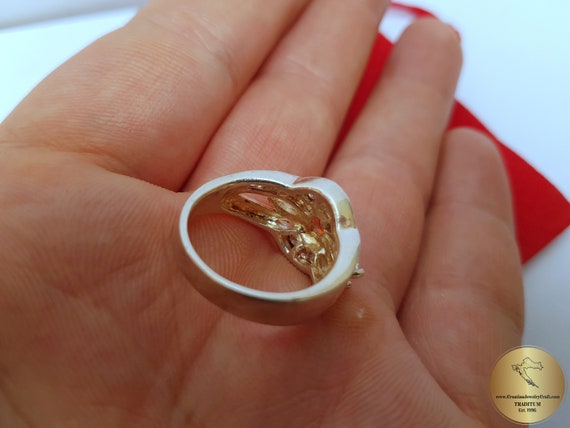 Bague Anneau Couronne Avec Opale De Feu Rose - Taille 8, Argent Plaqué, Neuf Sans Emballage