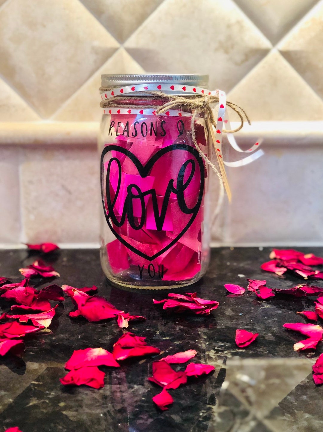 Reasons I Love You Mason Jar. Valentines Day Gift. Mothers Day Gift ...