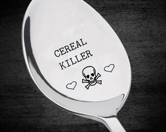 Novelty Cereal Killer Spoon, Stainless Steel, Funny Skull Design