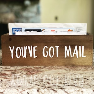 Wooden Mailbox Organizer: &quot;You&#39;ve Got Mail&quot; Home Decor (12x5.7x4.1in)