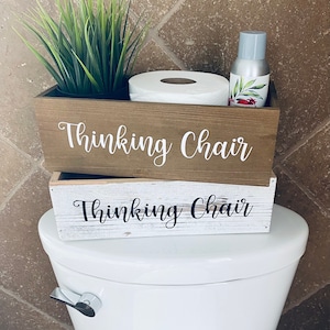 Thinking Chair toilet paper holder. Toilet paper box. Toilet paper storage. Toilet box. Bathroom decor. Farmhouse bathroom. Rustic bathroom.