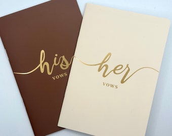 Vow book his and hers. Wedding gift. Anniversary. Bridal shower. Set of 2. Vow notebook. Engagement ideas. Wedding vows.