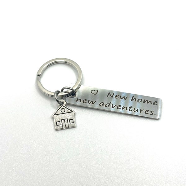 New home new adventures keychain. Housewarming gift. Real estate gift. New home. Couples gift. Home sweet home. New home new memories gift.