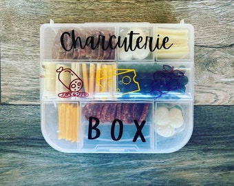 Charcuterie box. Charcuterie to go. Snack box. Cheese box. Snackuterie box.