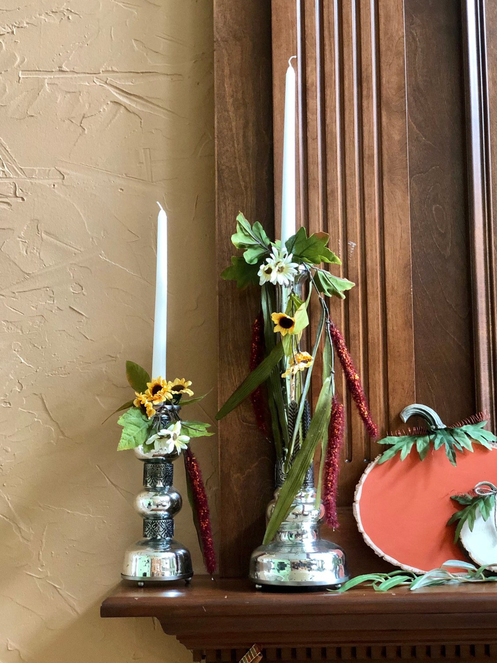 Fall tapered candle rings. Set of three. Hand made. Only one Etsy