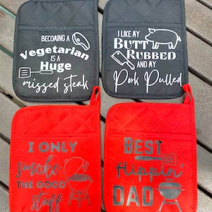 Funny Grilling Pot Holder, BBQ Theme, Father's Day Gift