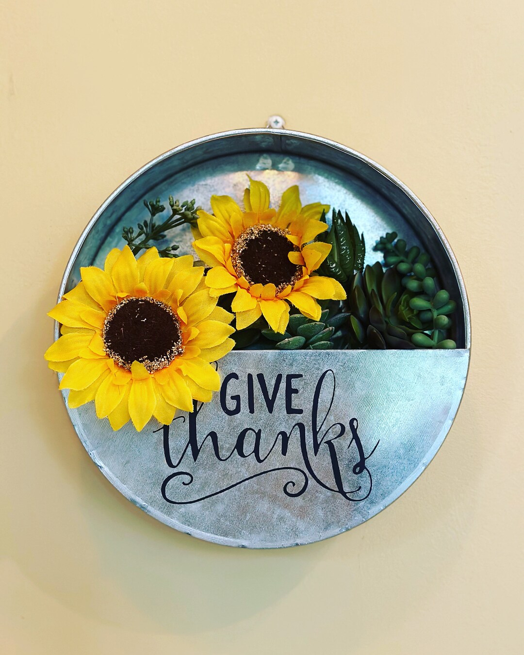 Give Thanks Wall Decor. Fall Wall Decor. Autumn Wall Decor. Sunflowers