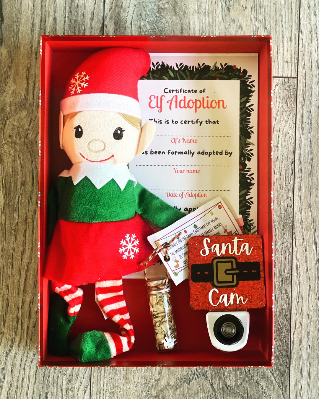Personalized Elf Kits. Christmas Eve Present. Santa Cam. Reindeer Food
