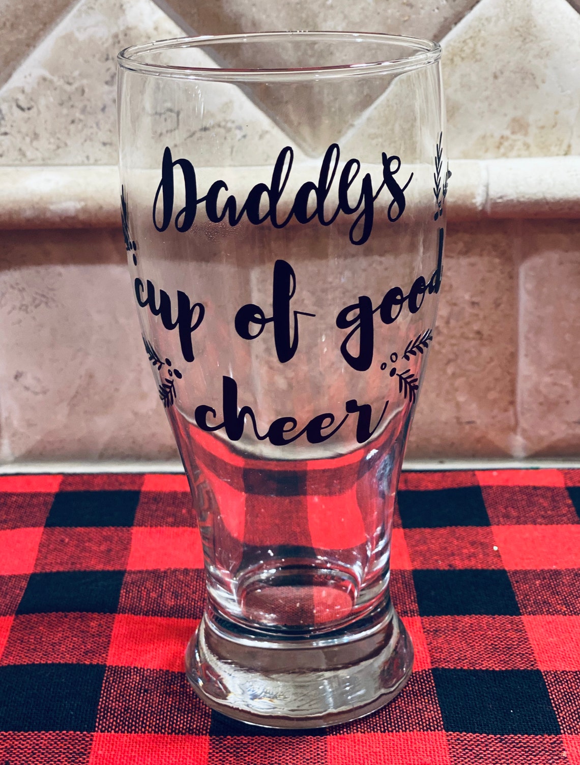 Daddys Cup of Good Cheer Beer Glass. Christmas Beer Glass. Etsy