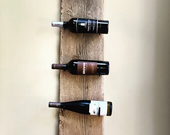 Rustic Barn Wood Wine Rack: Farmhouse Home Decor