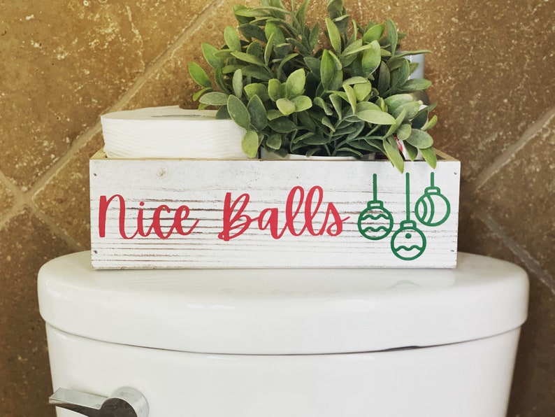 Nice Balls Bathroom Decor. Christmas Bathroom Decor. Funny Etsy