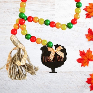 Thanksgiving Beaded Garland: Rustic Autumn Tiered Tray Decor