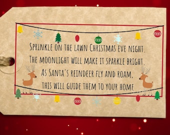 Reindeer food digital download. Magic reindeer food pdf jpg png svg. Kids Christmas ideas. Rudolf food. Stocking stuffers.