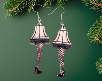 Leg Lamp Dangle Earrings, Vintage Style Christmas Story Jewelry