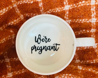 We’re pregnant secret message mug. Pregnancy announcement. Hidden message cup. Pregnant gift. Baby announcement.