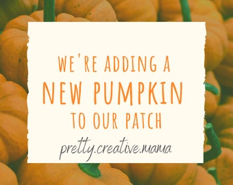 we're adding a new pumpkin to our patch digital download. fall pregnancy announcement. adding a pumpkin svg. fall digital download.