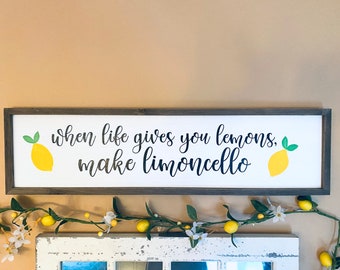 Limoncello Sign: Lemon Kitchen Decor, Italian Summer Decor