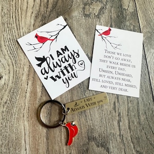 Memorial Cardinal Keychain and Card Set: Sympathy Gift