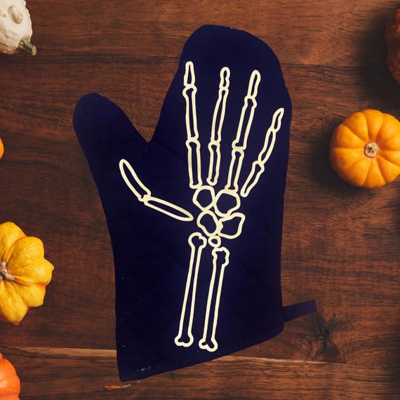 Ensemble De Gants De Cuisine Et Maniques Pour Halloween, Motif Chat De