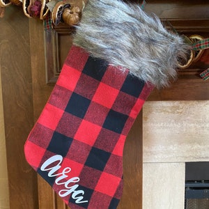 Personalisierter Weihnachtsstrumpf mit Pelz