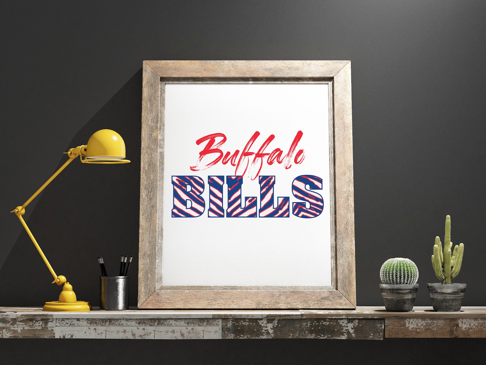 BUFFALO BILLS ZUBAZ pattern wall art / Buffalo Bills / Etsy
