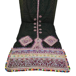 banjara Shawl Kutchi Woolen Rabari Tribal Ethnic Stole dupatta , Kutch Hand Work Tribal Woolen Embroidery Dhabdi, Indian Traditional Dupatta