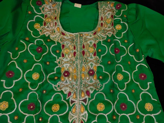 vintage royal zari 3 piece embroidered zardozi Sa… - image 9