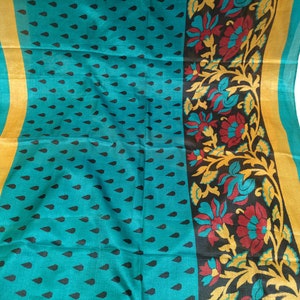 Vintage tussar silk saree Handloom Ikat weaving Handspun , hand block print for wedding , party wear saree , Festival Saree, Women saree
