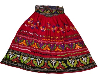 Banjara Skirt vintage Lehenga very heavy Embroidered Collectible Mirror Rabari , boho floral embroidery banjara tribal belly dance outfit