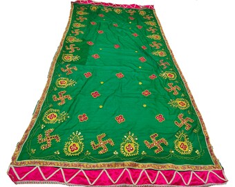 Étole de mariage indien, écharpe, écharpe longue Dupatta zari brodée à la main vintage vintage multicolore Dupatta longue étole dupatta perlée à la main