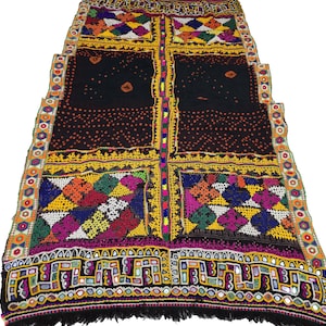 banjara Shawl Kutchi Woolen Rabari Tribal Ethnic Bharwad Stole dupatta , Kutch Hand Work Tribal Woolen Embroidery Dhabdi Traditional Dupatta