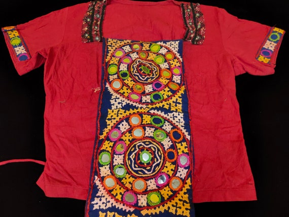 Old Banjara Indian gypsy choli top embroidery fro… - image 2