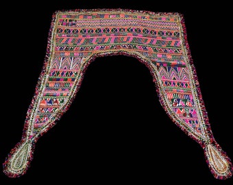 Tapiz de pared Banjara con bordado Rabari, toran étnico Kutchi multicolor de gran tamaño, tapiz Banjara boho vintage para colgar en la pared, tapiz toran