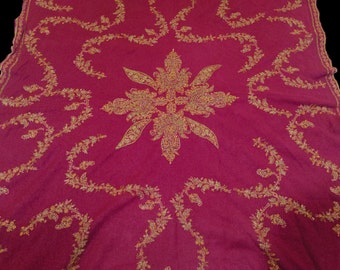 woolen Vintage Pashmina Kashmiri Scarf embroidery Wrap Shawl Stole ,Women Girls Vintage Long Scarf Soft Silk Chiffon Shawl Pashmina Scarves